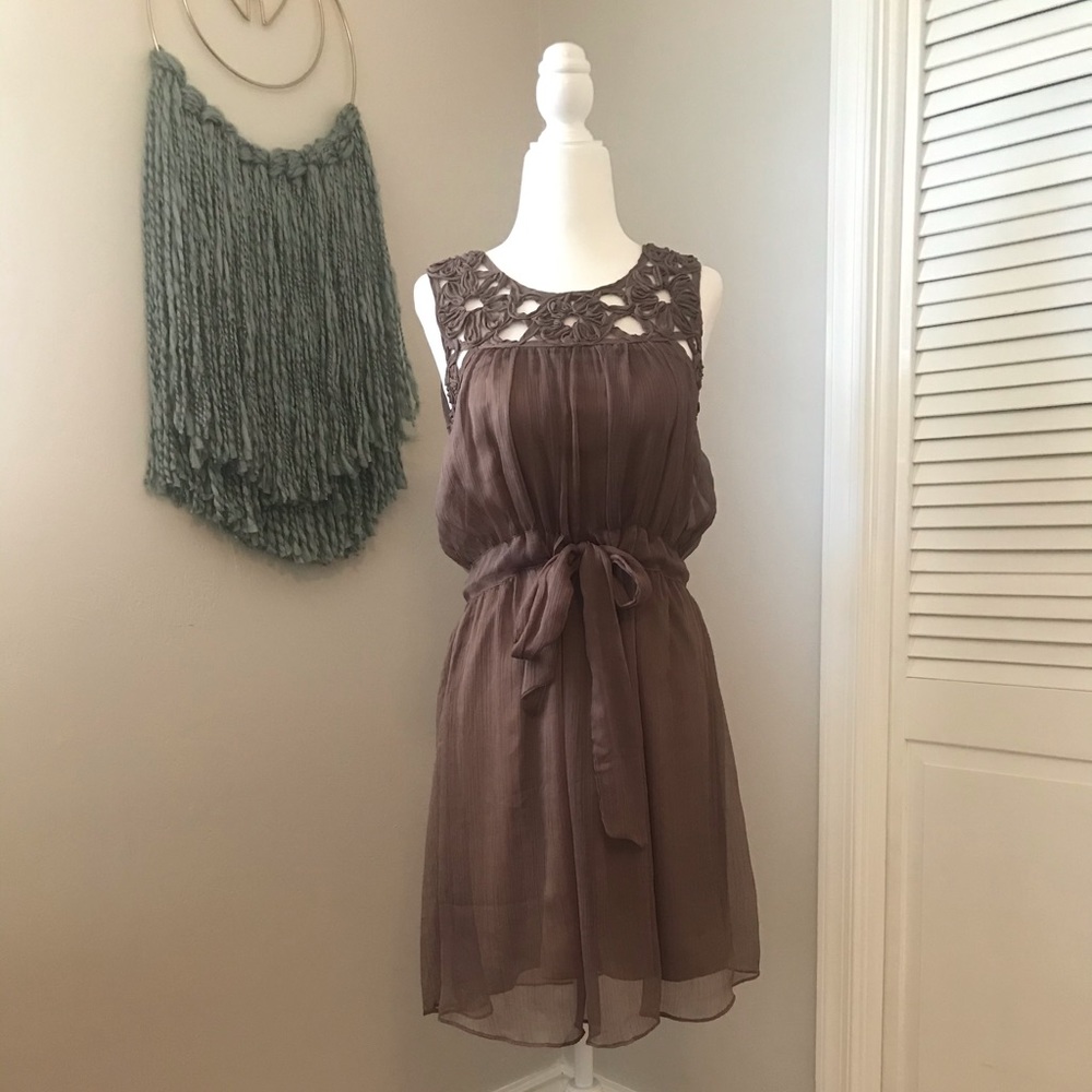 Size small beige chiffon dress